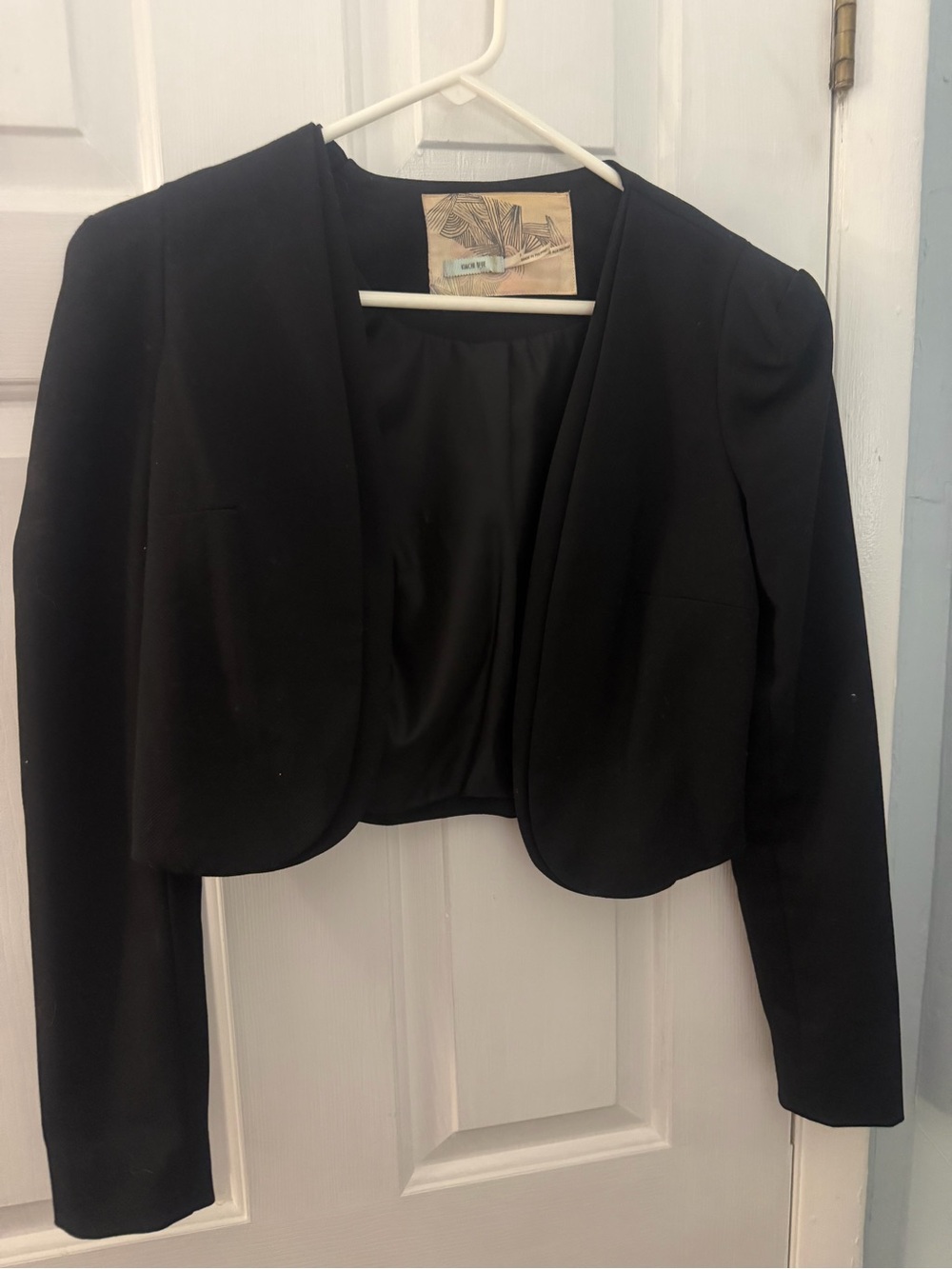 Kimchi Blue Black Cropped Open Front Blazer Jacket Small
